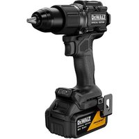 Black and yellow DeWalt cordless combi drill, 18V, with ergonomic grip and 5.0Ah Li-Ion battery pack.
