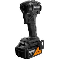 Black and orange DeWalt 18V impact driver with ergonomic grip and McLaren F1 branding.