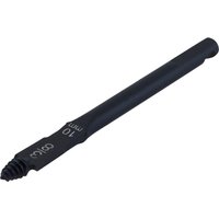 Black DeWalt Rapid Load Quick Change self-feed pilot drill bit with threaded tip and engraved size markings.