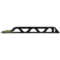 Black DeWalt S2243HM bi-metal reciprocating saw blade with triangular cutouts and sharp teeth along the edge
