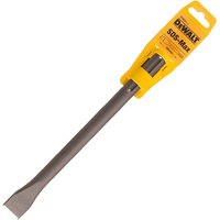 DeWalt SDS Max Steel Flat Chisel with yellow handle, long gray steel shaft, and flat chisel tip.