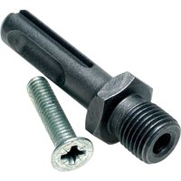 Black DeWalt SDS Plus Drill Chuck Adaptor with threaded end and accompanying silver screw.