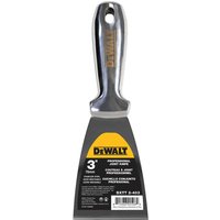 DeWalt stainless steel drywall knife with ergonomic handle and 3-inch flexible blade.