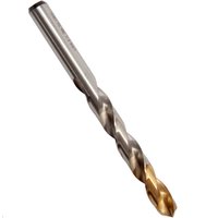 Gold-tipped Dormer A002 HSS drill bit, 12.8mm, spiral flutes, tin-coated, set of 5.