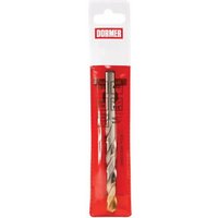 DORMER HSS-TiN coated jobber drill, 10.20mm, silver with gold tip, packaged in a red and clear plastic case.