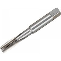 Silver Dormer HSS coarse tap with straight flute, 5mm diameter, featuring a cylindrical shank and threaded cutting edge.