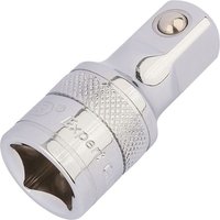 Draper 1/2'' square drive extension bar, 500mm, chrome finish with knurled grip and polished ends.