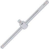 Silver Draper 1/2'' square drive sliding T bar with adjustable central sliding mechanism and smooth finish.