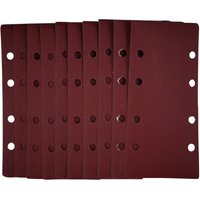 Maroon Draper sanding sheets, 93x190mm, 240 grit, with hook and loop, pack of 10, featuring multiple holes.
