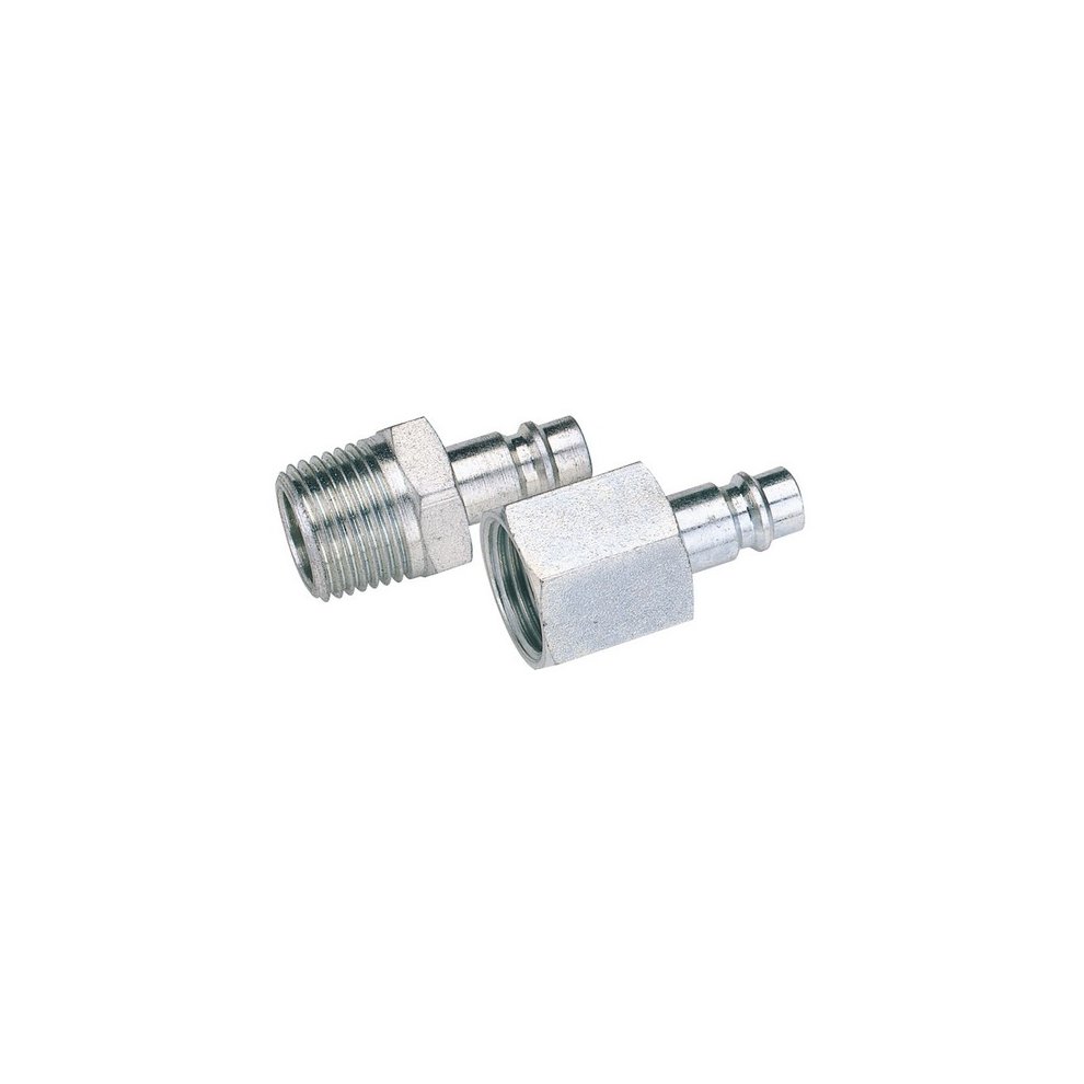 Draper 54415 1/4" BSP male nut coupling adaptor in silver metal, featuring a threaded end and a smooth connector, designed for secure fittings in plumbing applications.