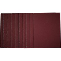 Pack of 10 Draper 1/4 sanding sheets, 115 x 150mm, assorted grit, dark brown color, rectangular shape.