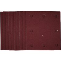 Draper sanding sheets, maroon color, 115x105mm, 120 grit, with hook and loop backing, pack of 10.