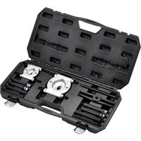 "Draper 12 Piece Double Bearing Separator and Puller Set in black case with metal tools and adjustable components"