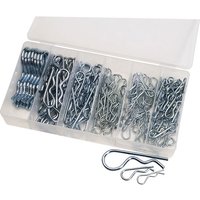 Draper 150 piece silver R clip assortment in a clear plastic organizer with multiple compartments.