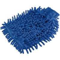 Blue Draper 2 in 1 Microfibre Car Wash Mitt with chenille noodles and mesh backing.
