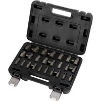 Black Draper 25 Piece 3/8" Drive Bolt Extractor Set in a sturdy case with organized slots for each extractor.