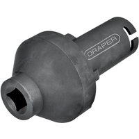 Black Draper 3/4" drive groove lock nut socket with cylindrical body and embossed logo for Mercedes Benz Atego rear axle.