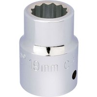Silver Draper 3/4'' square drive socket, 12-point, 42mm size, shiny chrome finish with engraved text.