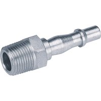 Silver Draper 3/8" BSP male thread PCL air line adaptor with hexagonal base and tapered nozzle, pack of 5.