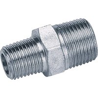 Silver Draper 3/8" to 1/4" BSP taper reducing union, threaded metal connector, hexagonal center, pack of 3.