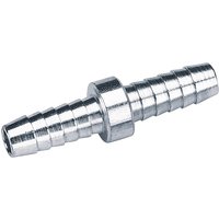 Silver Draper 3/8" PCL double-ended air hose connector with ribbed design, hexagonal center, pack of 3.
