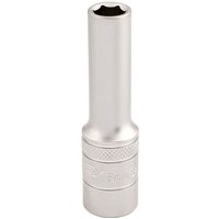 Silver Draper deep socket, 3/8" square drive, 6-point, 13mm, with a smooth cylindrical body and knurled grip.