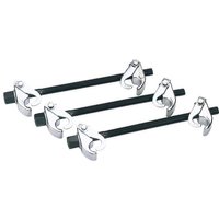 Draper 3 Piece Coil Spring Compressor Set with silver hooks and black rods for automotive suspension work.