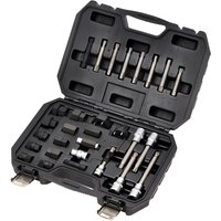 Draper 30 Piece Alternator Pulley Tool Kit in black plastic case with metal latches and organized tool slots.