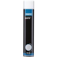 White Draper line marker spray paint, 750ml, in a tall black can with blue and white labeling.