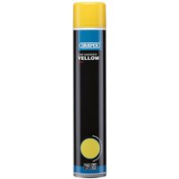 Draper yellow line marker spray paint, 750ml can, black body with yellow cap and label detailing.