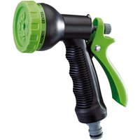 Black and green Draper 7 Pattern Soft Grip Spray Gun with ergonomic handle and adjustable nozzle.