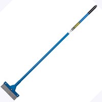 Blue Draper long-handled floor scraper with black grip and wide metal blade.
