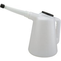 White Draper 8L measuring jug with long spout, black cap, and side handle.