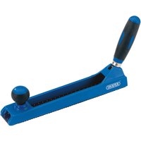 Blue Draper adjustable handle multi-rasp wood plane, 255mm, with black grip and rounded knob.