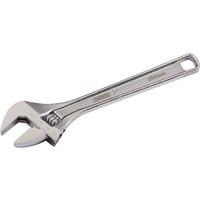 Silver Draper adjustable wrench, 250mm, with a movable jaw and hole at the handle end for hanging.