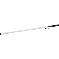 Silver Draper alloy broom or mop handle, 1250mm, with black grip and threaded end.