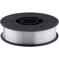 Silver Draper Aluminium 5356 MIG welding wire spool, 0.8mm thickness, 2kg, with black plastic reel.