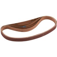 Brown Draper aluminium oxide abrasive belt, 13 x 457mm, 240 grit, looped shape.