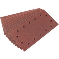 Brown Draper aluminium oxide sanding sheets, 115x227mm, 60 grit, with multiple holes for dust extraction.