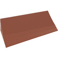 Brown Draper aluminium oxide sanding sheets, 280 x 115mm, 80 grit, stacked in a pack of 10.
