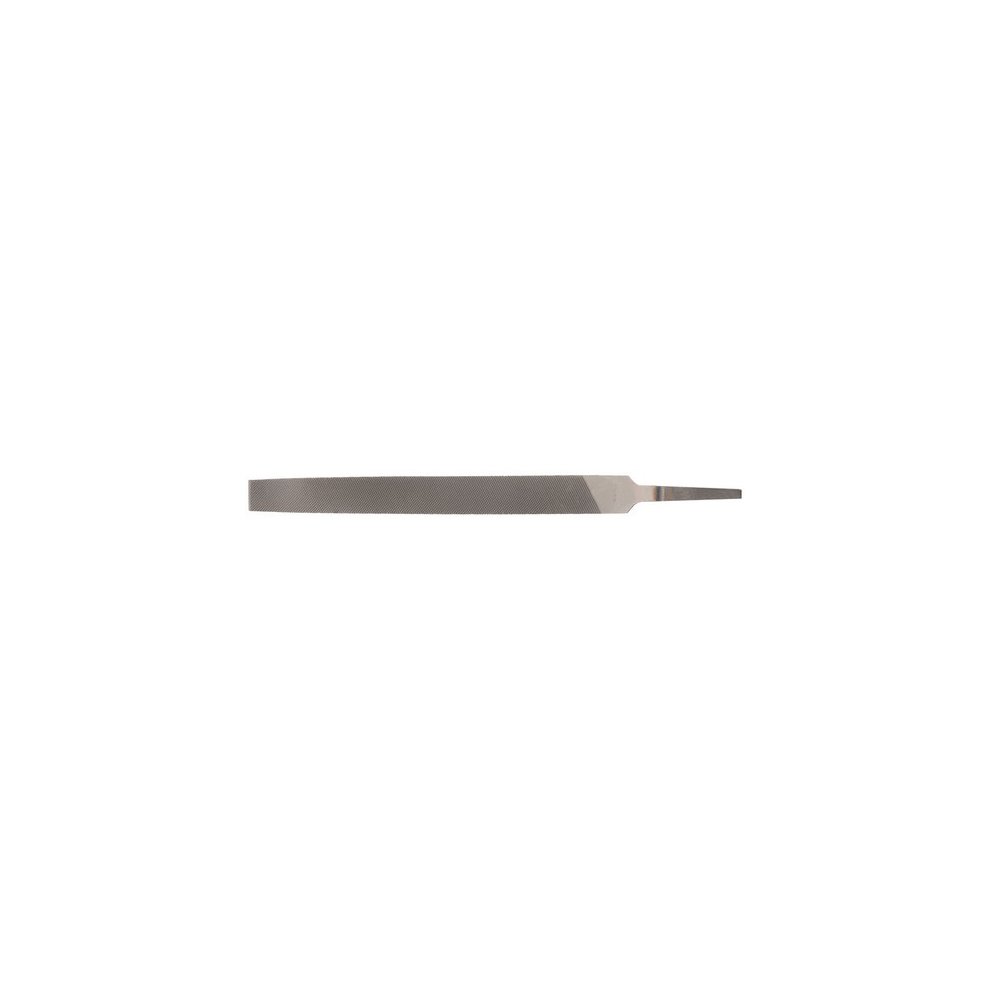Draper 60232 Bastard Cut Flat File, 150mm, featuring a flat, metal blade with a tapered end, presented in a pack of 12, ideal for smoothing and shaping materials.