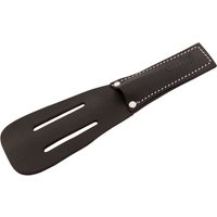 Black leather Draper belt holster with white stitching and two slots for securing tools.