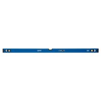 Blue Draper box section level, 1200mm, with three yellow bubble vials and black end caps.