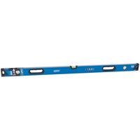 Blue Draper box section level, 1200mm, with side view vial and two hand grips.