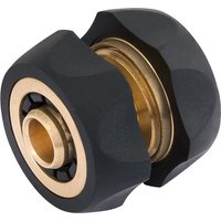Draper brass and rubber hose joiner/mender, 1/2", with black rubber grips and central brass connector.
