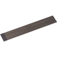 Pack of 10 silver Draper ceriated tungsten electrodes, 2.4 x 150mm, aligned in a row.