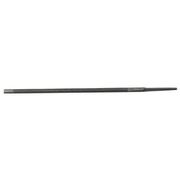 Draper chain saw file, 150 x 4mm, slender cylindrical shape, dark metal finish.