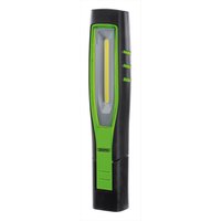 Green and black Draper rechargeable inspection lamp, 7W, 700 lumens, with COB/SMD LED strip and ergonomic handle.