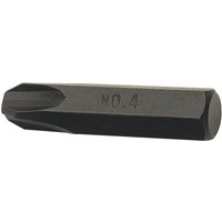Black Draper Cross Slot Impact Screwdriver Bit No.4 with hexagonal shaft and engraved size marking.