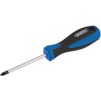 Draper Cross Slot Screwdriver, No.1 x 75mm, with blue and black ergonomic handle and silver shaft.